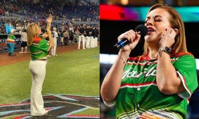 Gina Ulmos de “El Show de Enrique Santos” de iHeart Radio,  Deslumbra en el Estadio de los Marlins y es Reconocida en el Mes de la Herencia Hispana